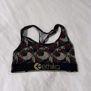 NEW - Medium Ethika sports bra - Snake with flowers print